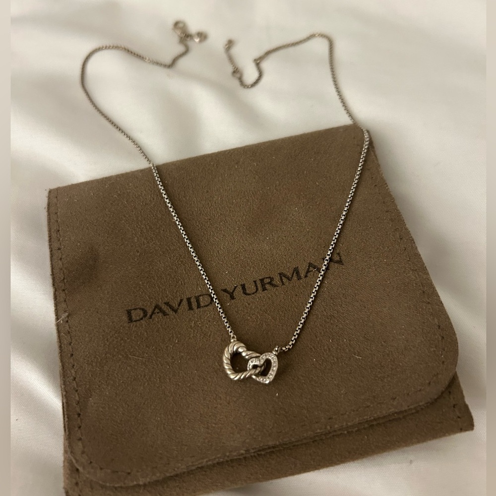 David Yurman Silver Heart Necklace